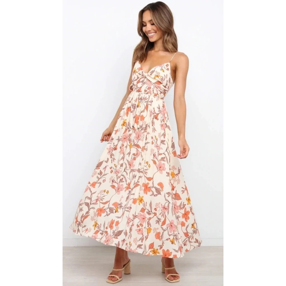 Petal + Pup Floral Twist Maxi Dress Resort Whimsical Wedding Sundress Size 4 - Picture 13 of 13